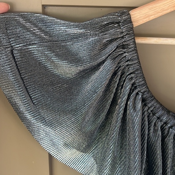 MICHAEL Michael Kors 3X Metallic Micropleated Off Shoulder Blouse Top Charcoal - Picture 10 of 10